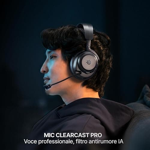 SteelSeries Arctis Nova Pro Omni - Cuffie wireless Hi-Res, 96kHz/24bit, ANC, Mic ClearCast Pro, Filtro antirumore IA, App mobile, Mix 2,4GHz + BT, OmniPlay PC+PlayStation+Xbox - Grafite thumbnail 4