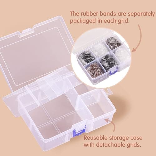 Funtopia 2500 Pcs Small Hair Ties, Mini Rubber Hair Bands with Organizer Box, Hair Elastics for Women Girls Kids Toddlers Braiding and Daily Hairstyles (Clear, Black, Brown) thumbnail 3