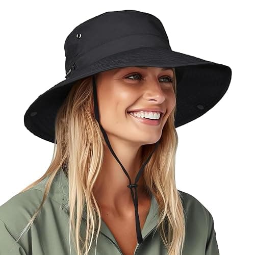 FURTALK Sun Hats for Women Ponytail UPF 50+ Beach Summer Hat Wide Brim Packable Cowboy Hat - Image 1