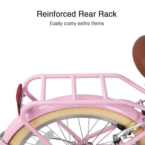 Glerc 20 24 26 Inch Beach Cruiser Bike, 6-Speed Hybrid City Bicycle for Girls Youth and Over 6 Years Old, Missy Bike with Wicker Basket & Lightweight, Multiple Colors thumbnail 8