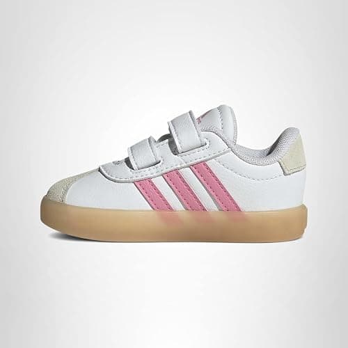 adidas Boys Vl Court 3.0 Slip On Sneakers Shoes Casual - Pink, White thumbnail 8