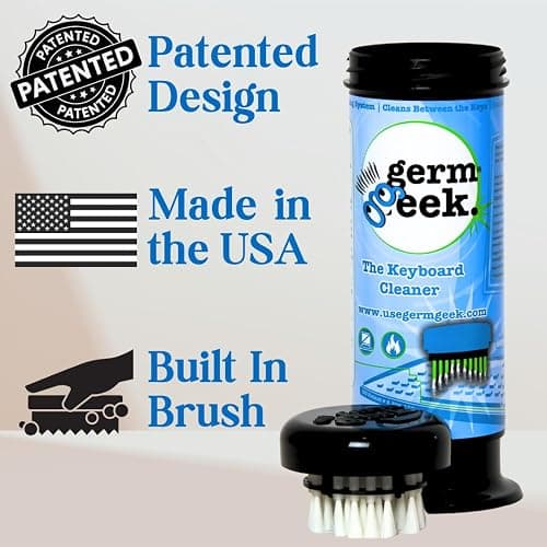 Germ Geek Keyboard & Electronics Cleaning Kit | Patented Precision Brush | Multi-Purpose Tool for Laptop Phone & AirPods | USA-Made, Eco-Friendly & Safe Computer Cleaner thumbnail 2