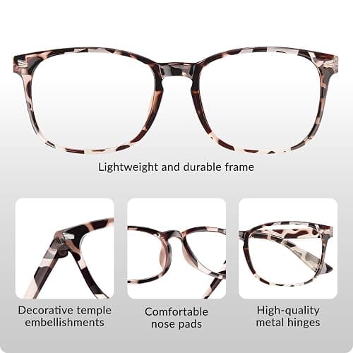 WINTOO Blue Light Glasses for Woman Men | 99% Blue Light Blocking Glasses for Computer Gaming TV Phone Screen Square Frame | Anti Eyestrain & UV Glare Protection - 5 Pair thumbnail 5