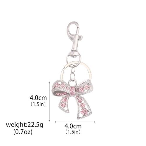 SORGERLY Sparkly Bow Bag Charm Keychain - Rhinestone Bow Key Chain for Women - Cute Purse Handbag Charms Accessories thumbnail 6