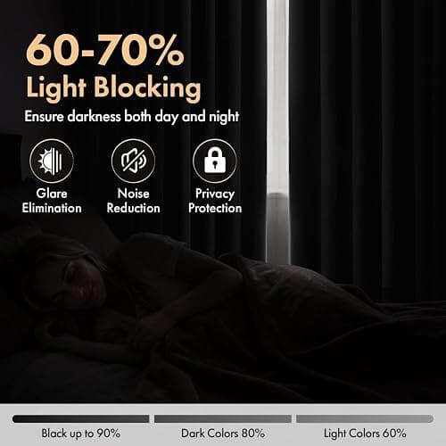 MIULEE Cream Beige Pinch Pleat Blackout Curtains 40x96 Inch Length 2 Panels | Back Tab Rod Pocket Pleated, Thermal Insulated, Floor to Ceiling Curtain for Bedroom, Living Room Darkening Extra Long Drapes thumbnail 3