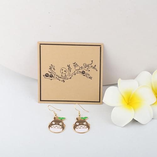 MAOFAED Kawaii Anime Cat with Leaf Earring for Fan, Japan Anime Jewelry, Manga Lover Gift(cat earring) thumbnail 4