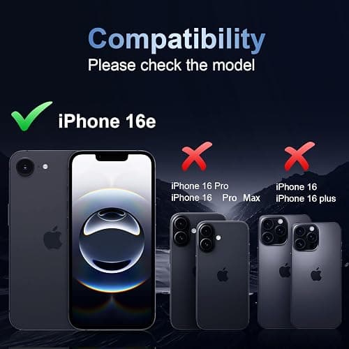 AFARER for iPhone 16e 2025 Camera Lens Protector, Individual Metal Ring Tempered Glass Lens Cover[9H Hardness][Anti-Shatter] Thin HD Camera Clear Cover, 1 Set-Black thumbnail 2