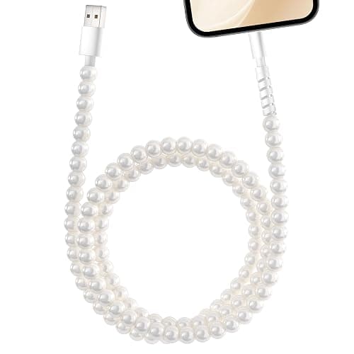 XNMOA for iPhone Charger Cord [MFi Certified] Beaded Pearl USB A to Lightn-ing Fast Charging Cable for iPhone 14 13 12 11 Plus Pro Max Phone Charger Cord USB iPhone Cable 3.3FT for Airpods1/2 iPad 9th - Image 1