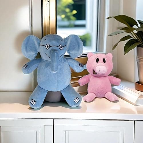 New Blue Elephant and Pink Pig Plush Toys,for Boys and Girls Animal Toys,Christmas Valentine's Day Room Decoration Party Gifts (2PC) thumbnail 2