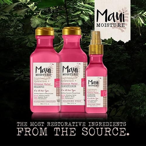 Maui Moisture Lightweight Hydration + Hibiscus Water Shampoo + Conditioner, Nourishing Aloe Vera Softens & Quenches Hair, Vegan & Silicone-Free, 13 Fl Oz, 2 Pack thumbnail 8