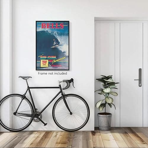 Beachy Surf Up Canvas Wall Art, 1983 Torquay Australia Easter Poster, Rip Curl Bell'S Surfing Competition Print, BELLS Summer Surfer Sports Magazine Cover Painting for Bedroom 8x12in Unframed thumbnail 4