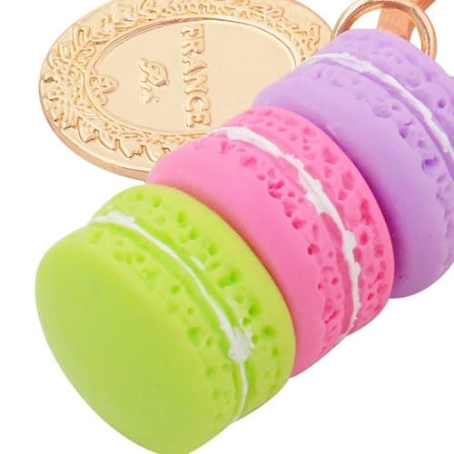 ZOONAI Macaron Cake Eiffel Tower Keychain Bowknot Car Keyring Bag Purse Pendant thumbnail 4