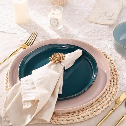 AmorArc Dinnerware Sets for 4, 12 Pieces Ceramic Plates and Bowls Set | Scratch Resistant Stoneware Dishes Set, Dishwasher & Microwave Safe, Colorful thumbnail 2