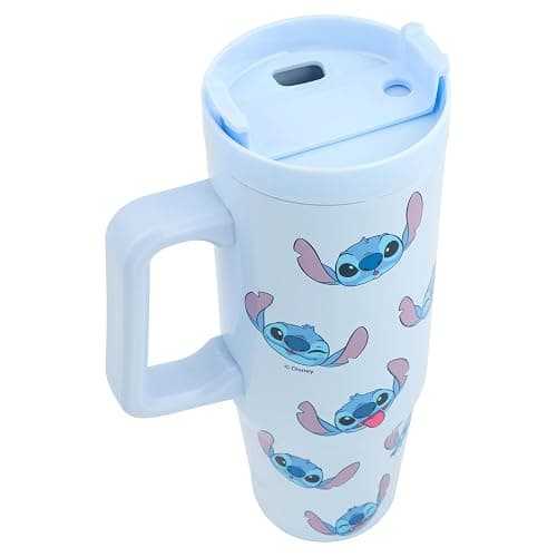 Disney Stitch 900ml Insulated Tumbler with Straw and Lid | Official Stitch Merchandise by Polar Gear |Double Wall Stainless Steel Tumbler Insulated Cup thumbnail 9