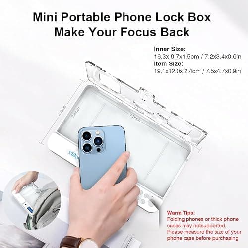 ySky Phone Lock Box with Timer,Phone Access Blocker Device for Cell Phones, Limits Smartphone Access, Reduces Screen Time & Improves Focus,Timed Jail Locker to Help Kids,Students, Adults Focus Back thumbnail 5