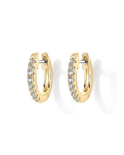 PAVOI Small Gold Hoop Earrings for Women - 14K Gold Plated Huggie Earring | Hypoallergenic Earring Set - Dainty Huggie Hoops with 925 Sterling Silver Posts - Cartilage Hoop Earrings thumbnail 3
