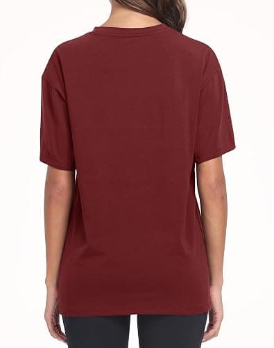 PRIMODA Womens Oversized Short Sleeve T Shirts Trendy Crew Neck Loose Workout Tee Casual Summer Tops Cotton thumbnail 3