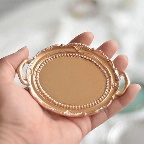 Decorative Jewelry Plate Resin Retro Jewelry Dish Mini Jewelry Display Tray Necklace Earrings(Color 1) thumbnail 2
