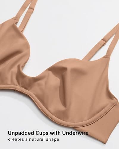 INLYRIC Women's Inbarely Plus Plunge Bra - Unlined Underwire Sexy Demi Balconette Bras thumbnail 3