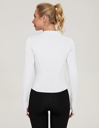 LUYAA Women's Workout Jacket Lightweight Zip Up Yoga Jacket Cropped Athletic Slim Fit Tops thumbnail 5