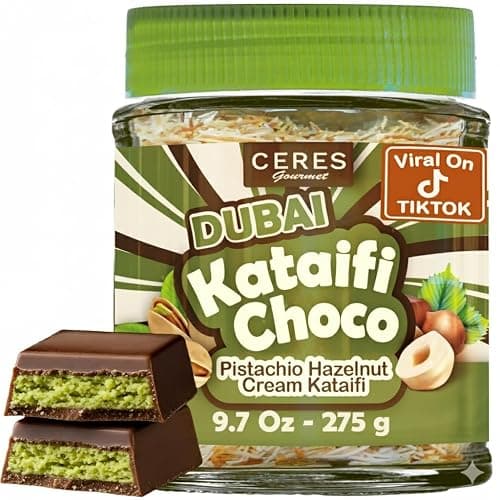 Dubai Spreadable Chocolate– Premium Pistachio Spread with Roasted Phyllo, Gourmet Breakfast Chocolate, Crunchy Dubai Chocolate Filling
 - Image 1