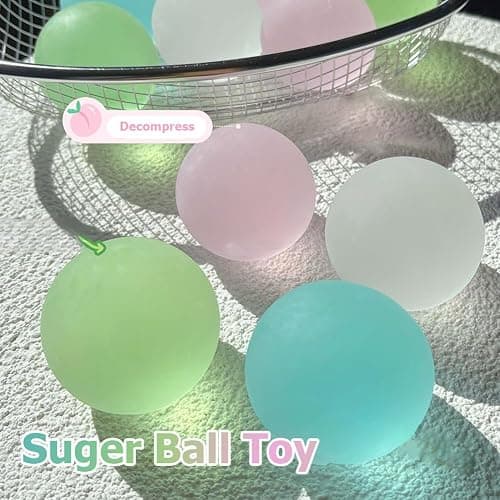 Sugar Ball Squishies,Sugar Fidget Toy, 2.36inch Slow Rising Stress Ball,Soft Relief Squeeze Stress for Adult,Squeeze Balls Sensory for Anxiety Stressing Party Favors,Birthday Gifts thumbnail 5