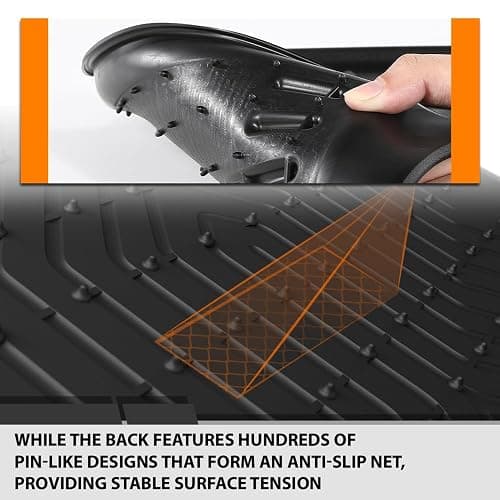G-PLUS Floor Mats Compatible with Toyota Tacoma 2005-2015 Double Cab All Weather Full Cover Protection TPE Car Floor Cargo Liners Accessories 3 Piece,Black thumbnail 6