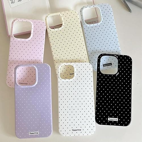 Faneiy for iPhone 15 Case Cute Fashion Polka Dot Aesthetics Women Girly Stylish Protective Soft Shockproof Phone Case White thumbnail 4