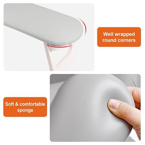 Diesisa Nail Arm Rest, Foldable PU Leather Nail Hand Rest For Nails Tech with Table Mat, Soft Hand Rest for Acrylic Nails/Nail Hand Pillow for Manicure Salon Use thumbnail 6