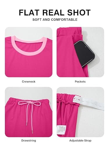 BLENCOT Maternity Sets Short Sleeve Top and Shorts Pajamas with Pockets | Maternity Lounge Set for Women Summer Fall 2 Piece Drawstring Waist Outfits Pregnancy Sets Postpartum Pajamas thumbnail 5