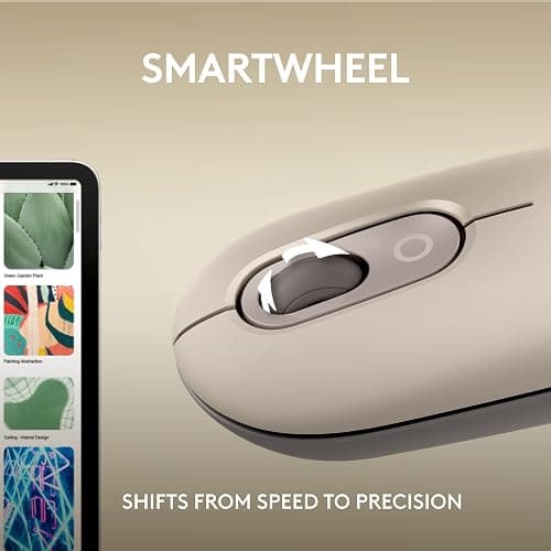 Logitech POP Mouse, Wireless Mouse with Customizable Emojis, SilentTouch Technology, Precision/Speed Scroll, Compact Design, Bluetooth, Multi-Device, OS Compatible - Mist thumbnail 7