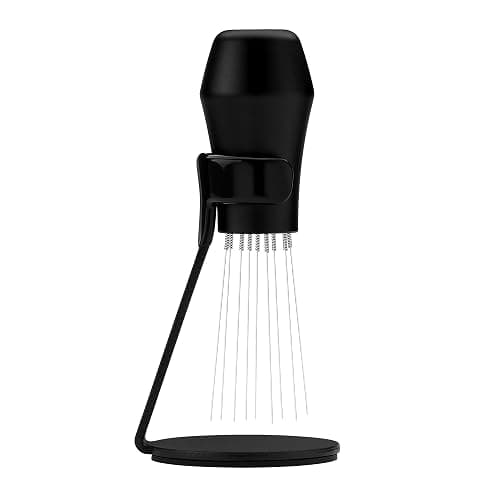 Normcore WDT Distribution Tool with Stand V3-9 Prong Needle Espresso Stirrer - 18 Needles 0.25mm / 0.3mm Thick Spring Wires - Weiss Distribution Technique - Anodized Aluminum Handle - Image 1