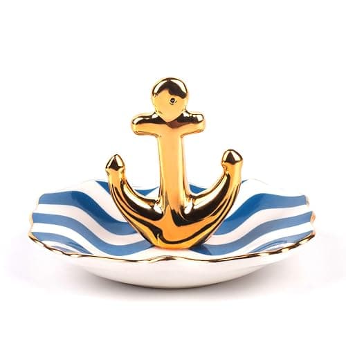 BESKIT Ring Holder with Boat Anchor Jewelry Organizer Trinket Tray Home Decor for Earrings Necklace Bracelet - Image 1