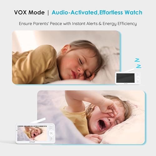 ieGeek 5" Screen Baby Monitor with Camera and Night Vision, 1080P Smart Video Baby Camera, Baby Monitor Long Range with Free APP, Motion&Sound Detection, Temper& Humidity Sensor, Two-Way Talk, PTZ thumbnail 6