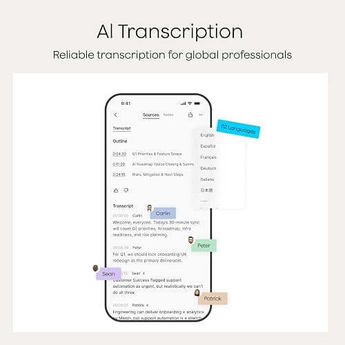 Plaud Note AI Voice Recorder, Voice Recorder w/Case, App Control, AI Transcribe & Summarize, Support 112 Languages, 64GB, Audio Recorder for Lectures, Meetings, Calls, Black, Non-Pro Version thumbnail 5