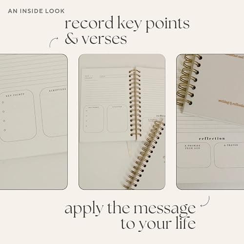 Steadfast and Sustained Church Notes Journal - Sermon & Podcast Christian Notebook - Guided Journal to Write Key Points, Bible Verses, Notes, and Application - Men and Women Gift Idea thumbnail 3