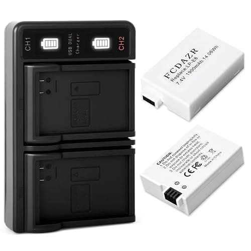 FCDAZR LP-E8 Battery Charger Kit for Canon EOS Rebel T2i, T3i, T5i Cameras | 2-Pack Compatible with Canon EOS Rebel T2i, T3i, T4i, T5i, EOS 550D, 600D, 650D, 700D, Kiss X4, Kiss X5, Kiss X6 Cameras - Image 1