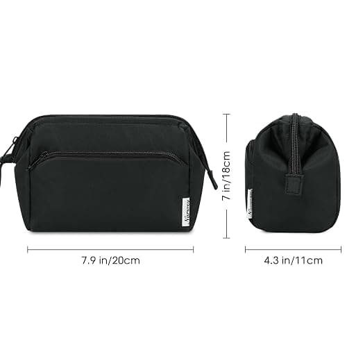 Narwey Makeup Bag Women Wide-open Make up Bag Travel Cosmetic Bag Organizer Toiletry Bag for Cosmetics Toiletries Accessories (Black) thumbnail 2