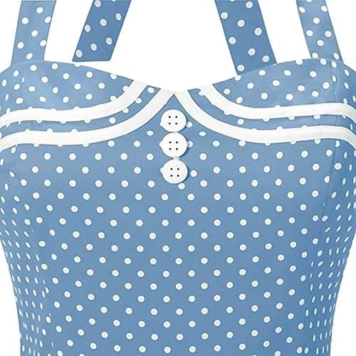 Vintage Women 1950s Rockabilly Swing Dress Pinup 50s Retro Hepburn Style Halterneck A-Line Dresses thumbnail 2