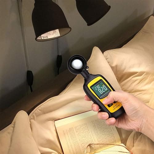 Light Meter Digital Illuminance Meter Handheld Ambient Temperature Measurer, Range up to 200,000 Lux, Luxmeter with 4 Digit Color LCD Screen thumbnail 9