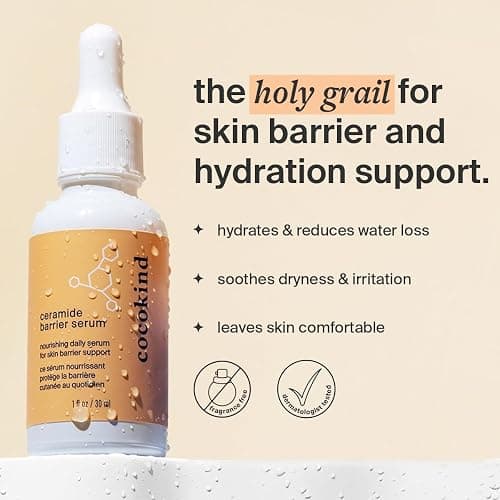 Cocokind Ceramide Barrier Serum, Hydrating Serum to Reduce Dryness, All Skin Types including Sensitive Skin, Fragrance Free, Cruelty Free, 1 fl oz (Trio Pack) thumbnail 2