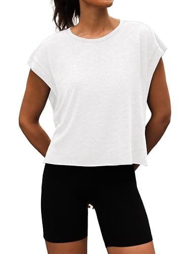 3rd hill Women Open Back Workout Shirts Short Sleeve Tops Casual Yoga Y2k Athletic Gym Running Crop Tees thumbnail 4
