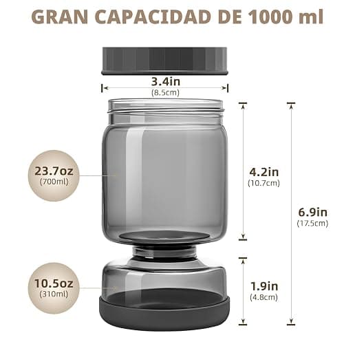 Luvan Bote para Aceitunas, 1L/34oz Tarro Aceitunas Separador Liquido, Tarro Encurtidosde Cristal, Adecuado para Verduras Encurtidas, Pepinos, Kimchi y Jalapeños. thumbnail 3