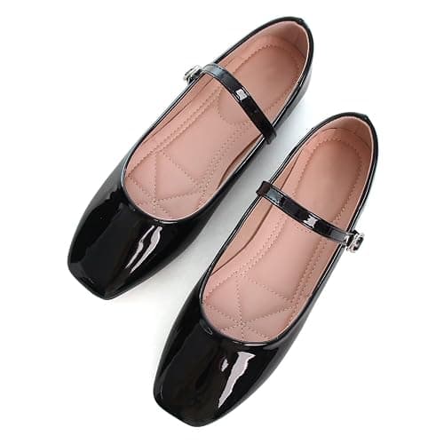 LUXINYU Women's Slip on Flats,Classy Round Toe Solid Classic Mary Jane Ballet Dance Shoes Soft Comfortable PU Flat Shoes thumbnail 4