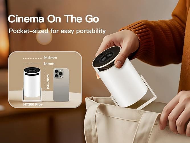 [Built-in Apps & 2026 Upgraded] WEMI Mini Portable Projector Mini Projecteur Portatif with WiFi 6 and Bluetooth 5.4 for Bedroom Smart Movie for iPhone Cell Phone Android OptiBarrel 500 thumbnail 13