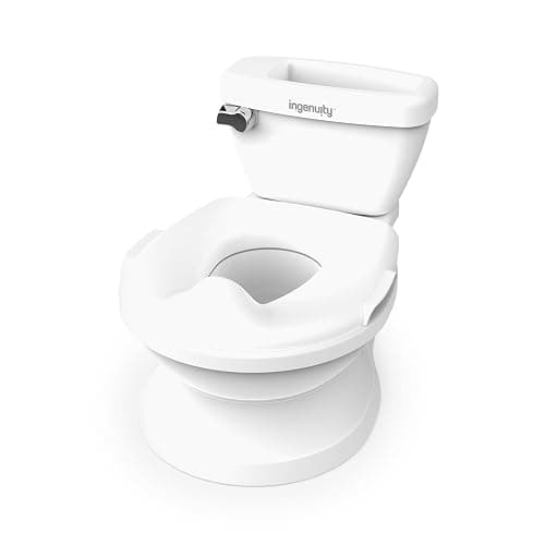 Ingenuity My Size Potty Pro 2-in-1 Potty Training Toilet, Floor Potty with Removable Potty Seat for Standard Toilets, Realistic Flushing Sound, For Toddlers Ages 18+ months, Up to 50 lb - Image 1
