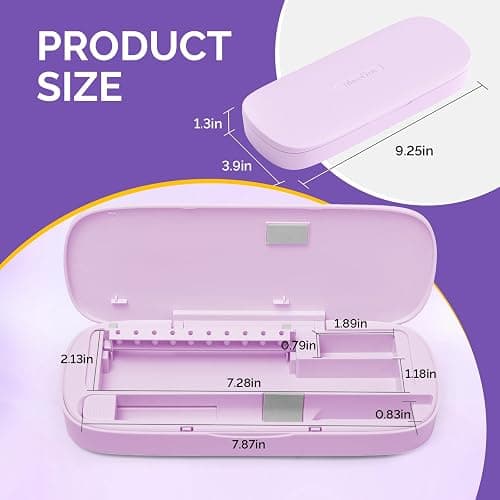MelodySusie Acrylic Nail Tool Storage Box, Portable Dustproof Stand Displayer Holder Organizer Container Manicure Efile Accessories Nail Drill Kit Case, Travel Salon Home, Purple(Only Box) thumbnail 6