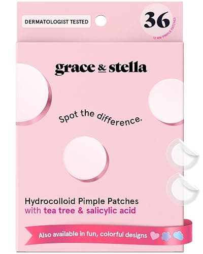 grace & stella Award Winning Pore Strip - Pimple Patches for Face - Hydrocolloid Acne Patches for Shrinking Zits, Breakouts - Spot Stickers - Dermatologist-Tested, Vegan (Invisible, 36 Count) - Image 1