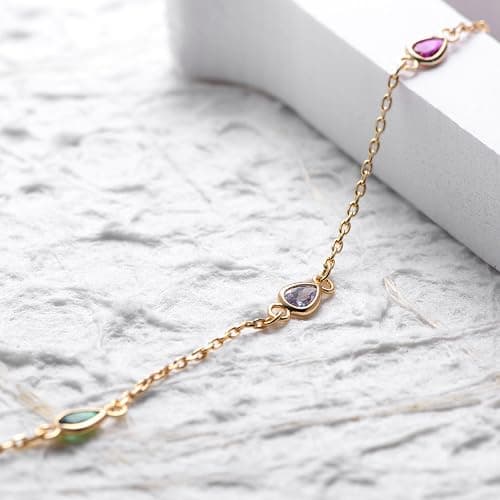 GDCOIN Dainty Chain Choker Necklace 18K Gold Plated Colorfull Link Chokers for Women Multicolor Necklaces Jewelry thumbnail 8