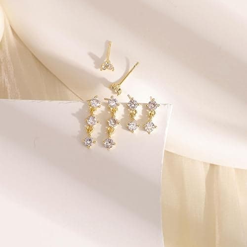 SELSHE Gold Plated Earrings for Women, 14k Gold Plated Earring Stack Hypoallergenic Pearl Drop Earring Dainty Earrings for Women Trendy Cute Small Huggie Hoop Earring Fashion Womens Jewelry thumbnail 6